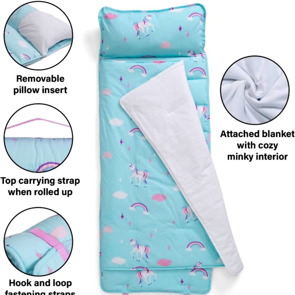 NEW Delta Children Nap Mat w/ Included Pillow and Blanket for Toddlers and Kids